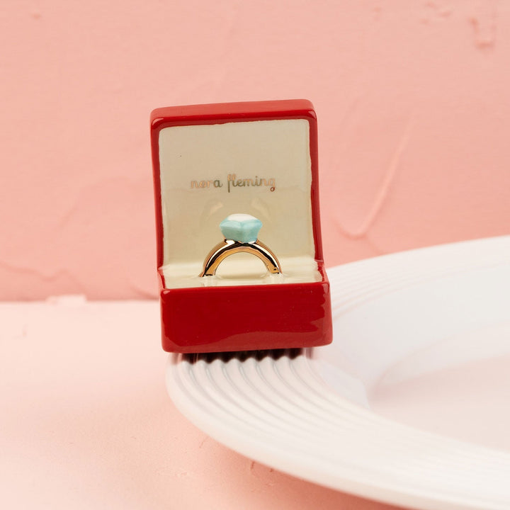 Put a Ring On It Mini by Nora Fleming — hand-painted ceramic sparkling ring in its box
