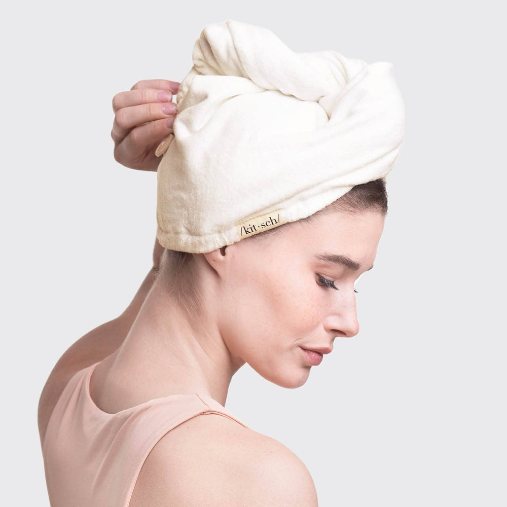 Quick Dry Hair Towel - Ivory - Something Splendid Co.