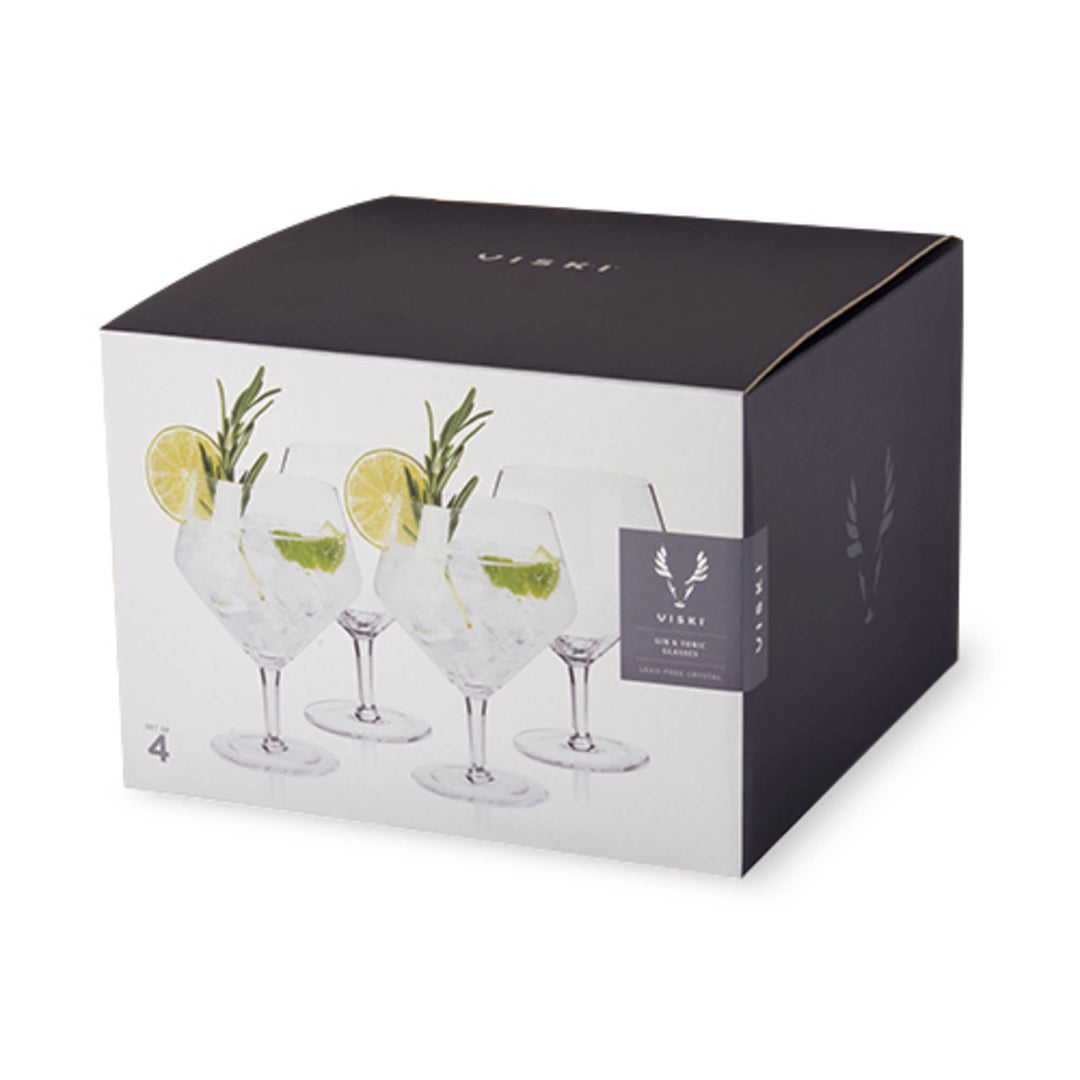 Raye™ Angled Crystal Gin and Tonic Glasses Set of 4 - Something Splendid Co.