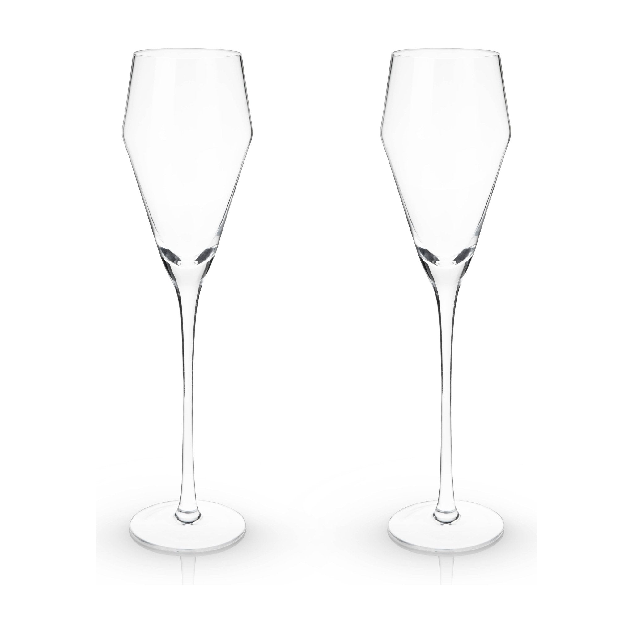 Raye Angled Stemmed Crystal Prosecco Glasses - Thumbnail 2