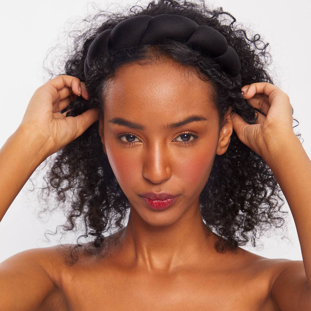 Recycled Fabric Puffy Headband 1pc - Black - Something Splendid Co.