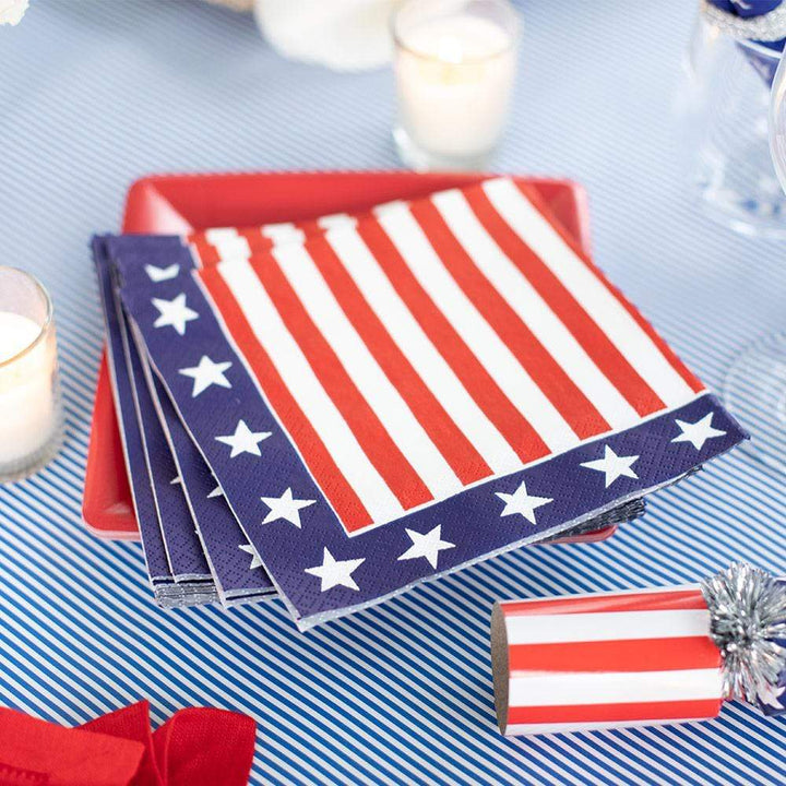 Red, White & Blue Paper Cocktail Napkins - Something Splendid Co.