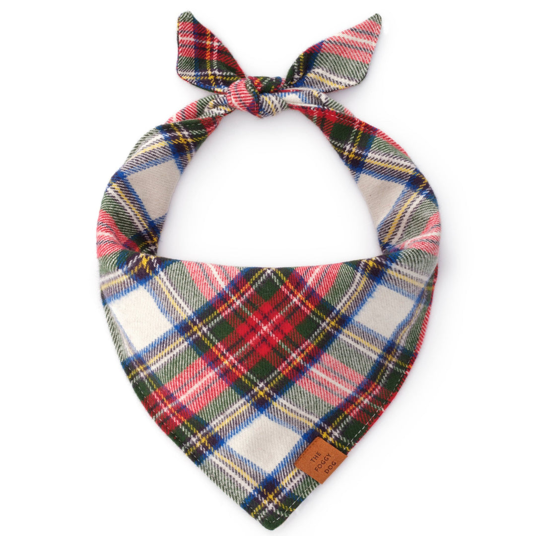 Regent Plaid Flannel Holiday Dog Bandana: Large - Something Splendid Co.