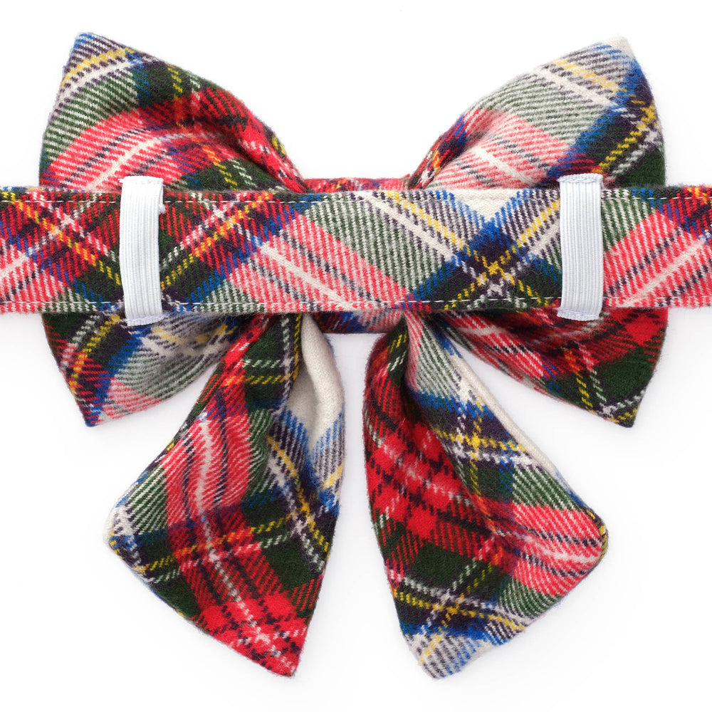 Regent Plaid Flannel Holiday Lady Dog Bow: Large - Something Splendid Co.