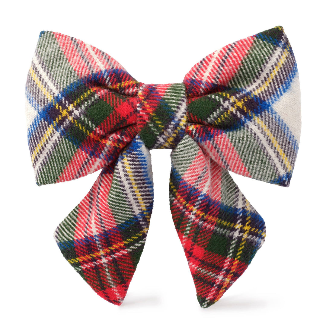 Regent Plaid Flannel Holiday Lady Dog Bow: Large - Something Splendid Co.