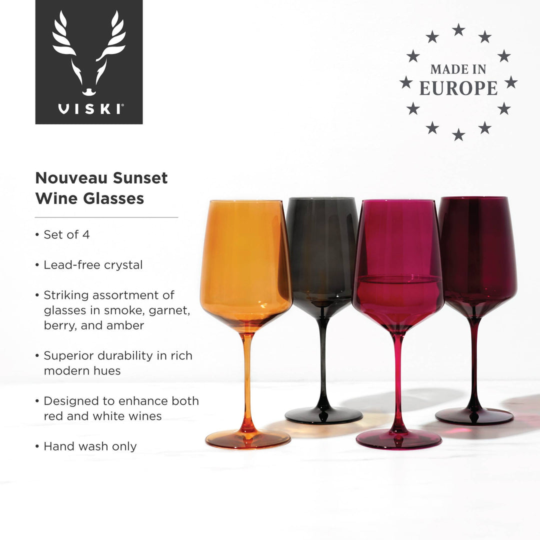 Reserve Nouveau Crystal Wine Glasses - Sunset (Set of 4) - Something Splendid Co.