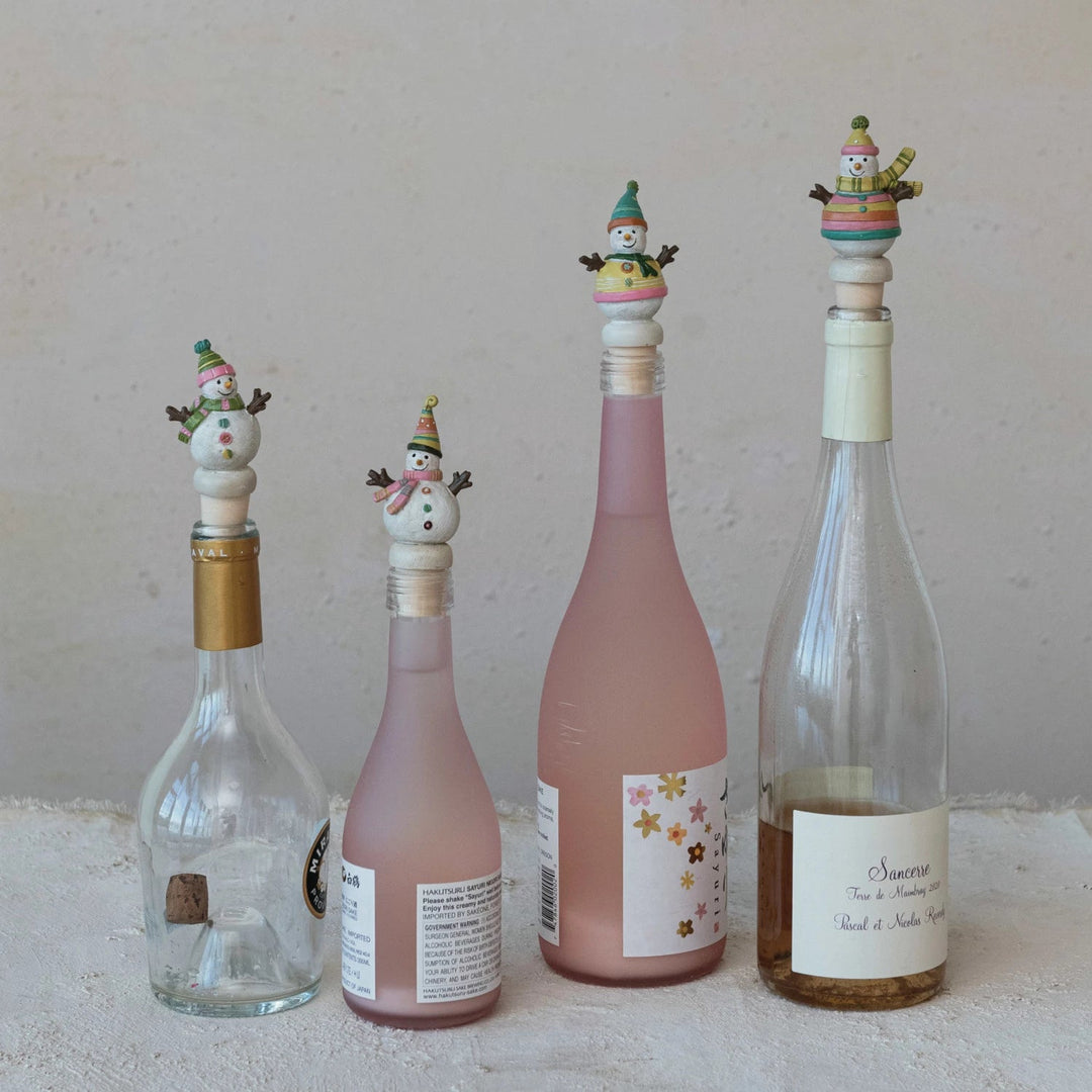 Resin Snowman Bottle Stopper, 4 Styles - Something Splendid Co.