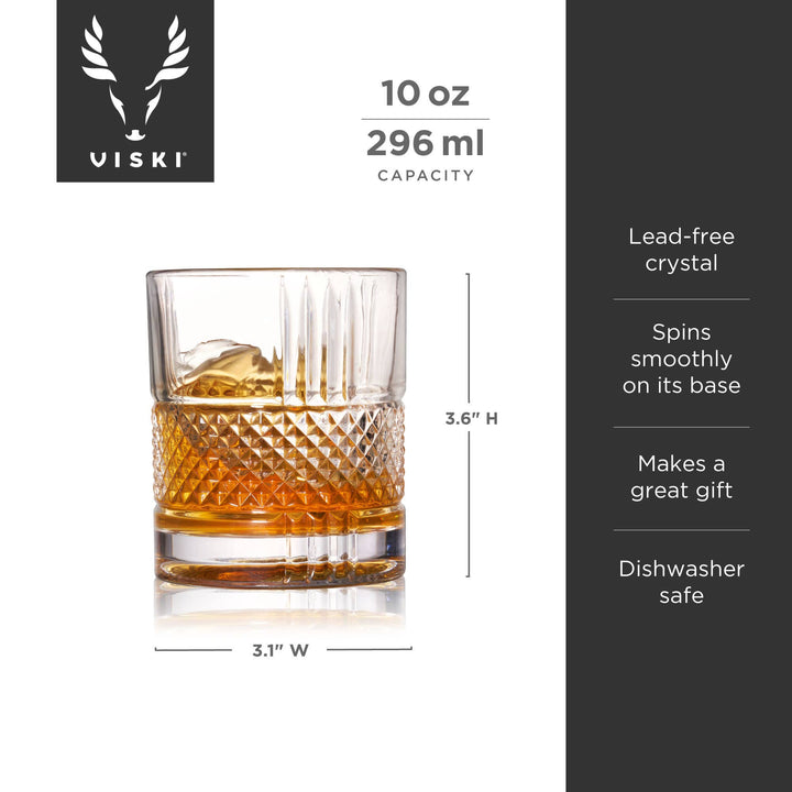 Revolve Crystal Spinning Scotch Rocks Glass - Something Splendid Co.