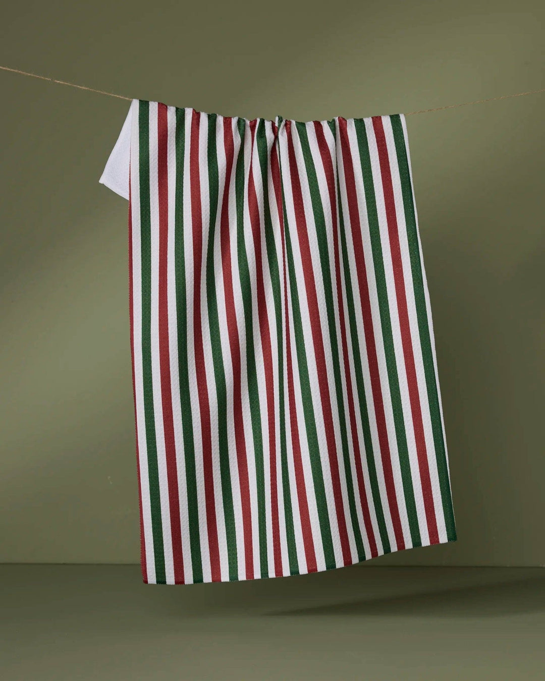Ribbon Green Red Tea Towel - Something Splendid Co.