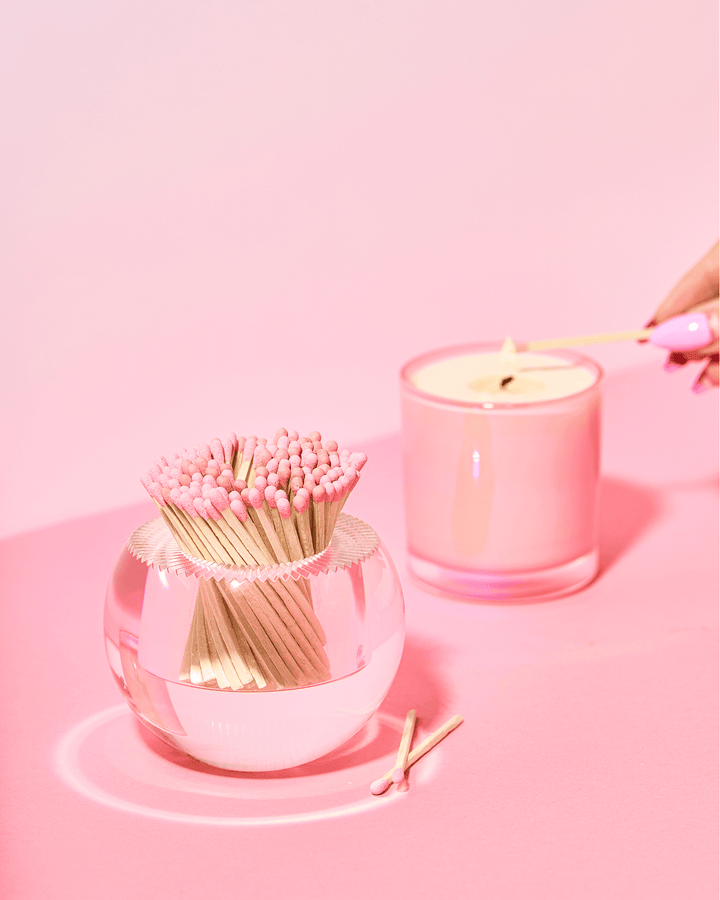 Round Match Striker | Light Pink Matches - Something Splendid Co.