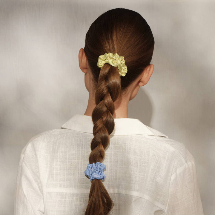 Ruched Satin Scrunchies 5pc Set - Multi - color - Something Splendid Co.