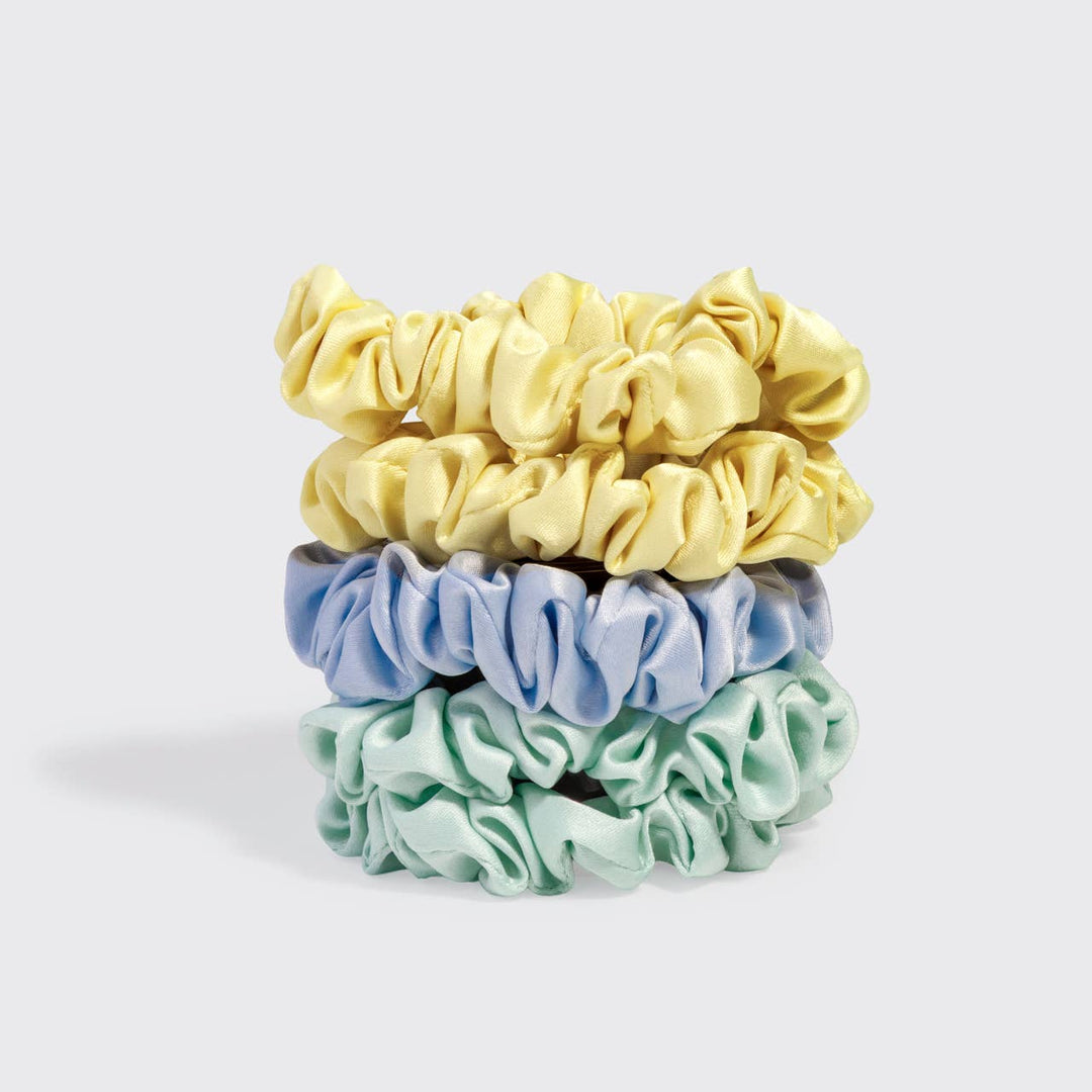 Ruched Satin Scrunchies 5pc Set - Multi - color - Something Splendid Co.