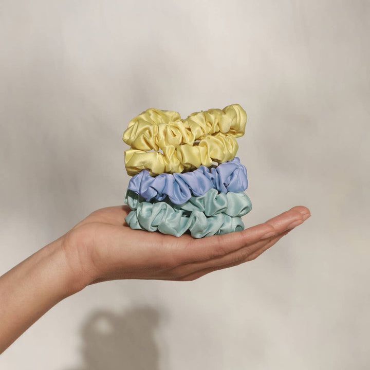 Ruched Satin Scrunchies 5pc Set - Multi - color - Something Splendid Co.