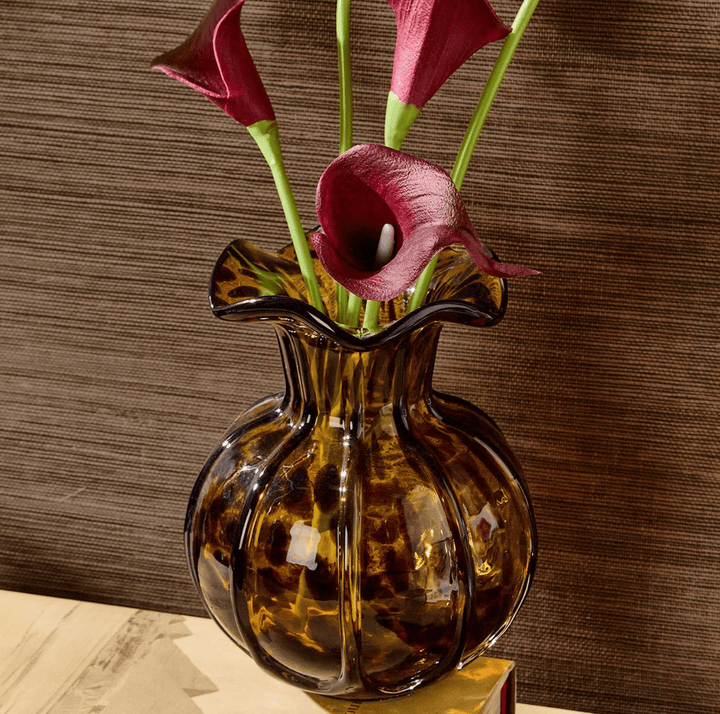 Ruffled Tortoise Print Vase - Something Splendid Co.