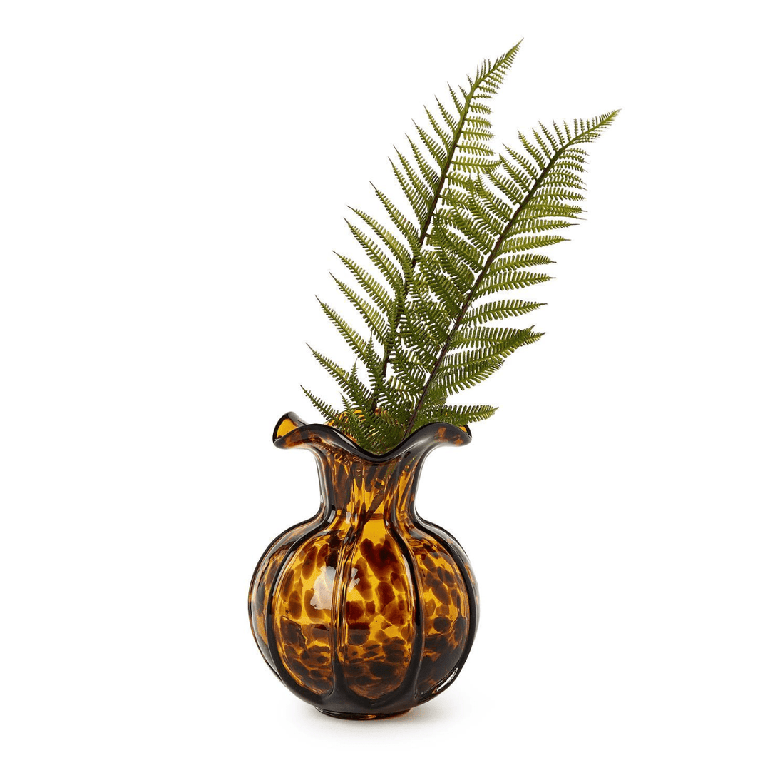 Ruffled Tortoise Print Vase - Something Splendid Co.