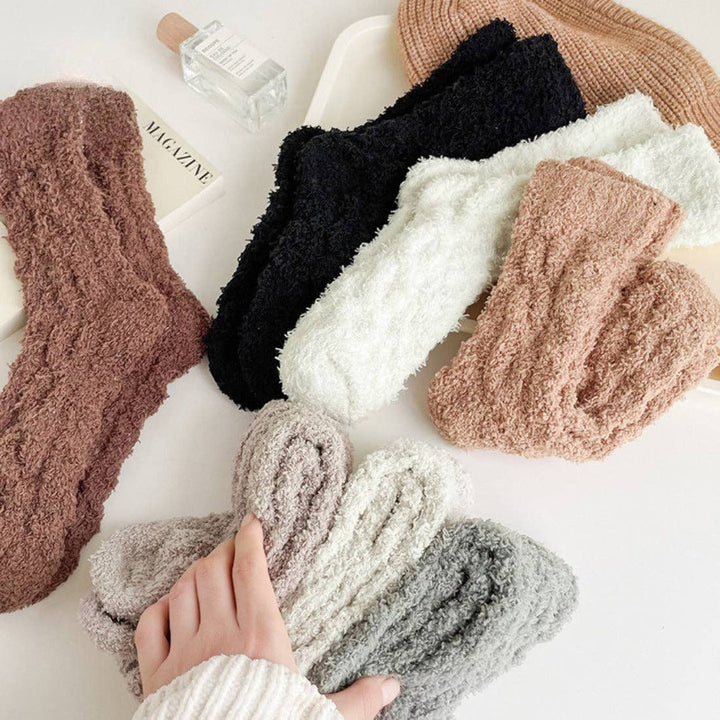 Rufia - Solid Color Soft Coral Fleece Socks - Something Splendid Co.