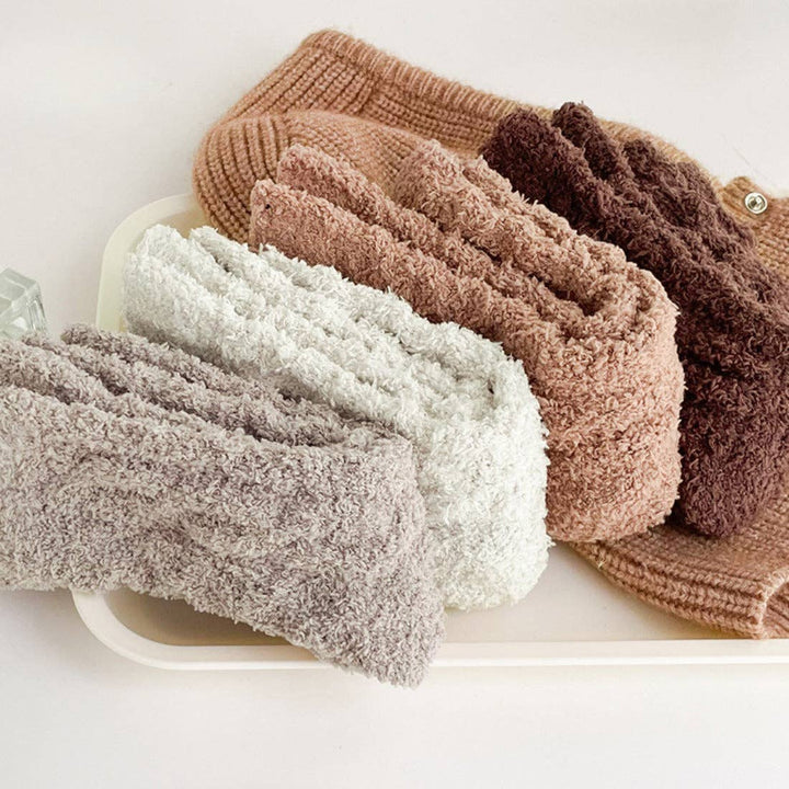 Rufia - Solid Color Soft Coral Fleece Socks - Something Splendid Co.