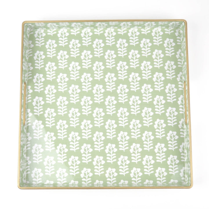 Sage Floral Square Tray - Something Splendid Co.