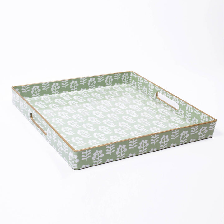 Sage Floral Square Tray - Something Splendid Co.