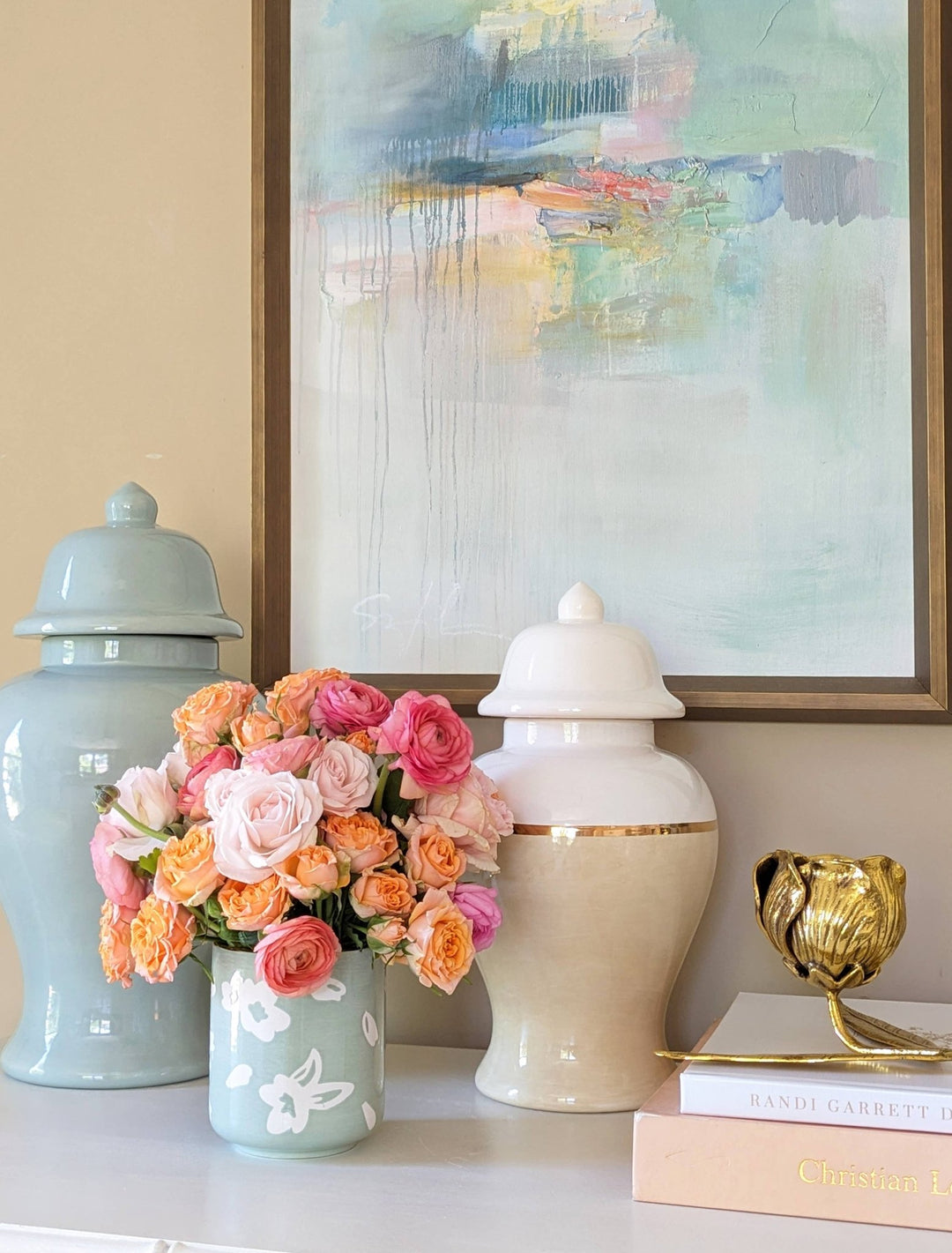 Sakura Ginger Jars in Hydrangea Light Blue - Something Splendid Co.