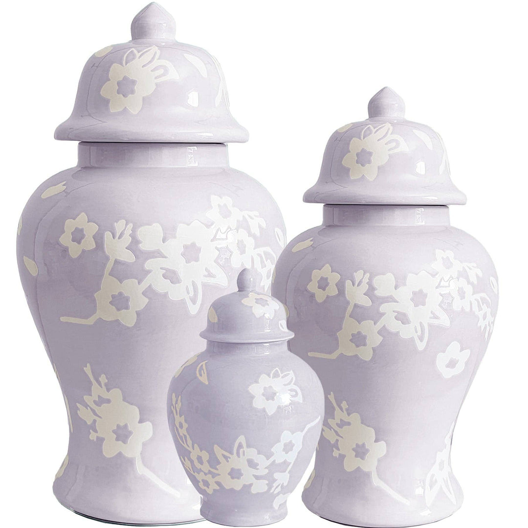 Sakura Ginger Jars in Light Lavender - Something Splendid Co.