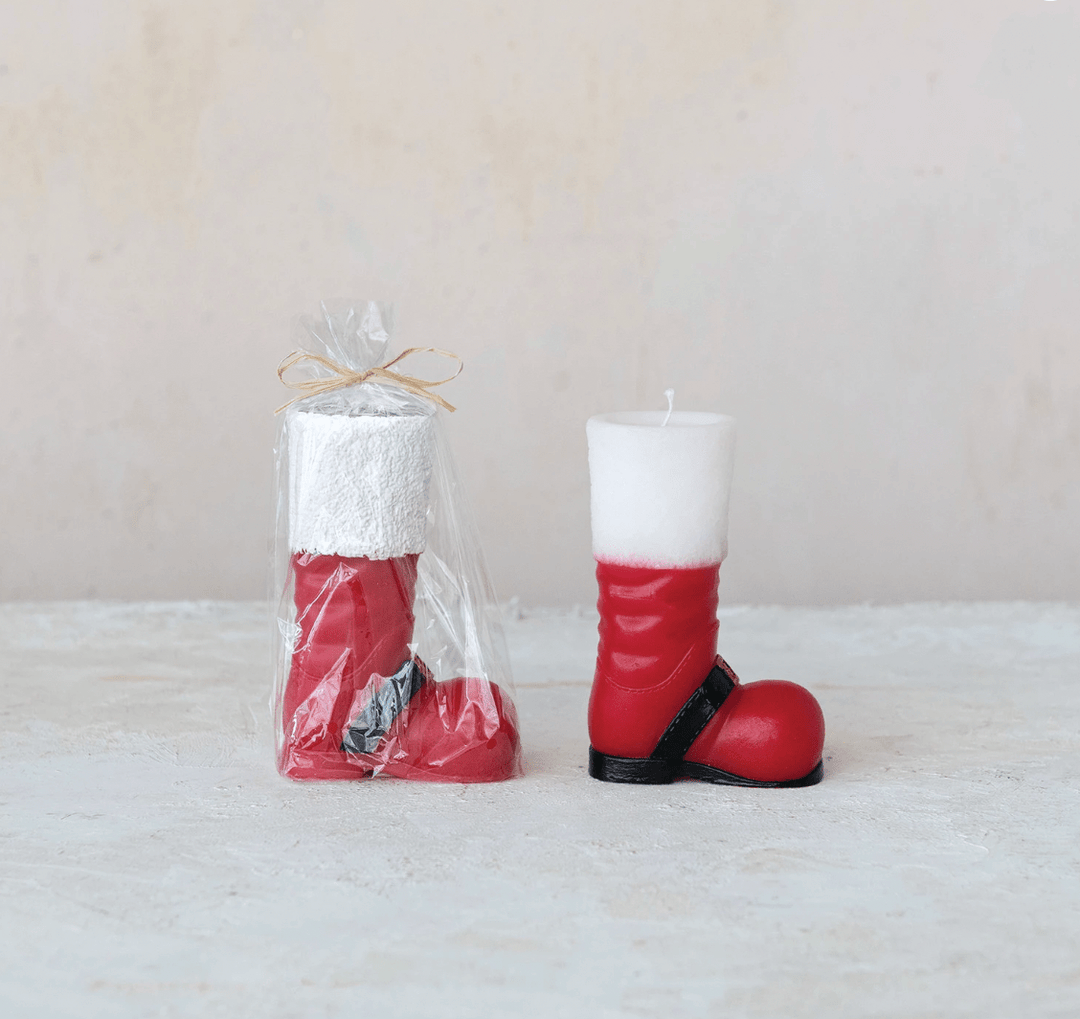 Santa Boot Shaped Candle - Something Splendid Co.