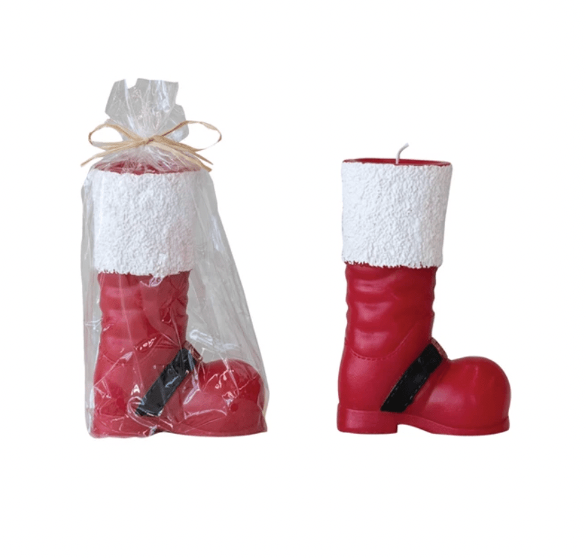 Santa Boot Shaped Candle - Something Splendid Co.