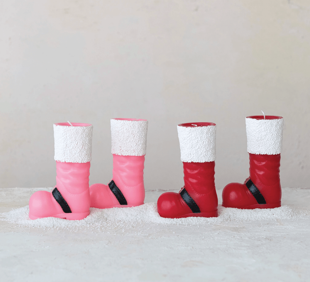 Santa Boot Shaped Candle - Something Splendid Co.