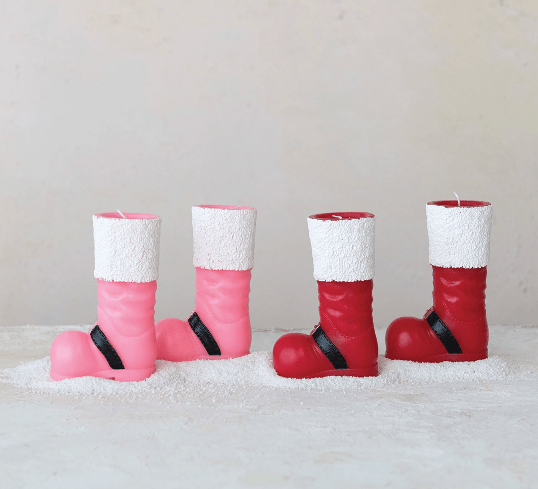 Santa Boot Shaped Candle - Something Splendid Co.