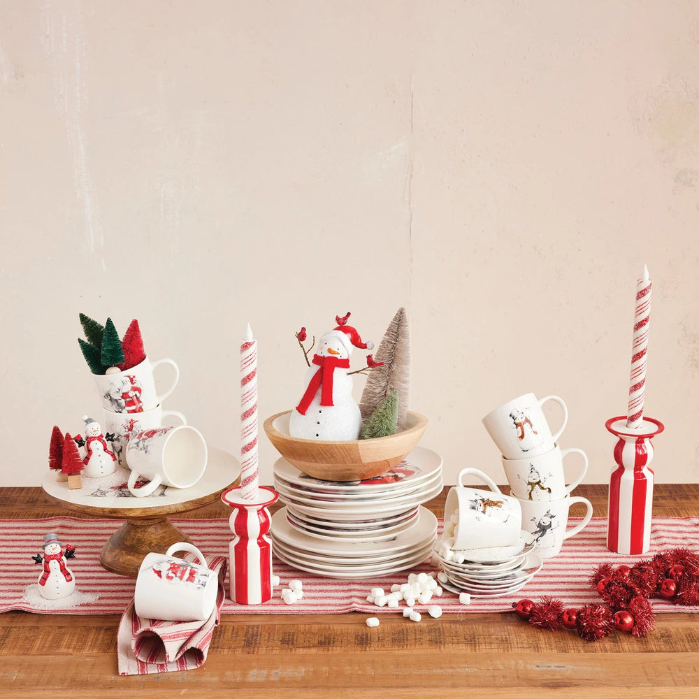 Santa & Reindeer Stoneware Plates, Set of 4 - Something Splendid Co.