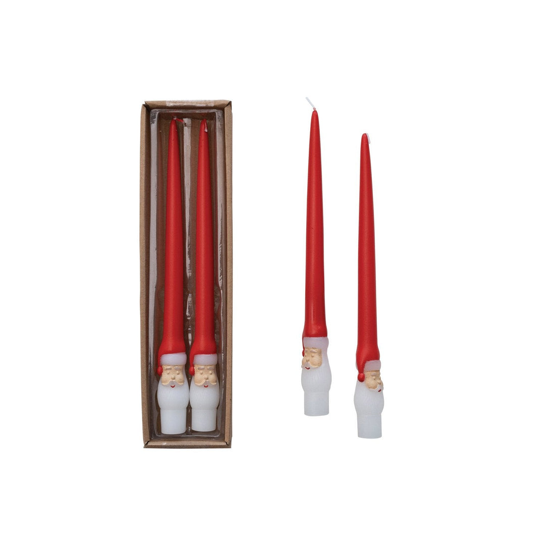 Santa Taper Candles in Box, Set of 2 - Something Splendid Co.