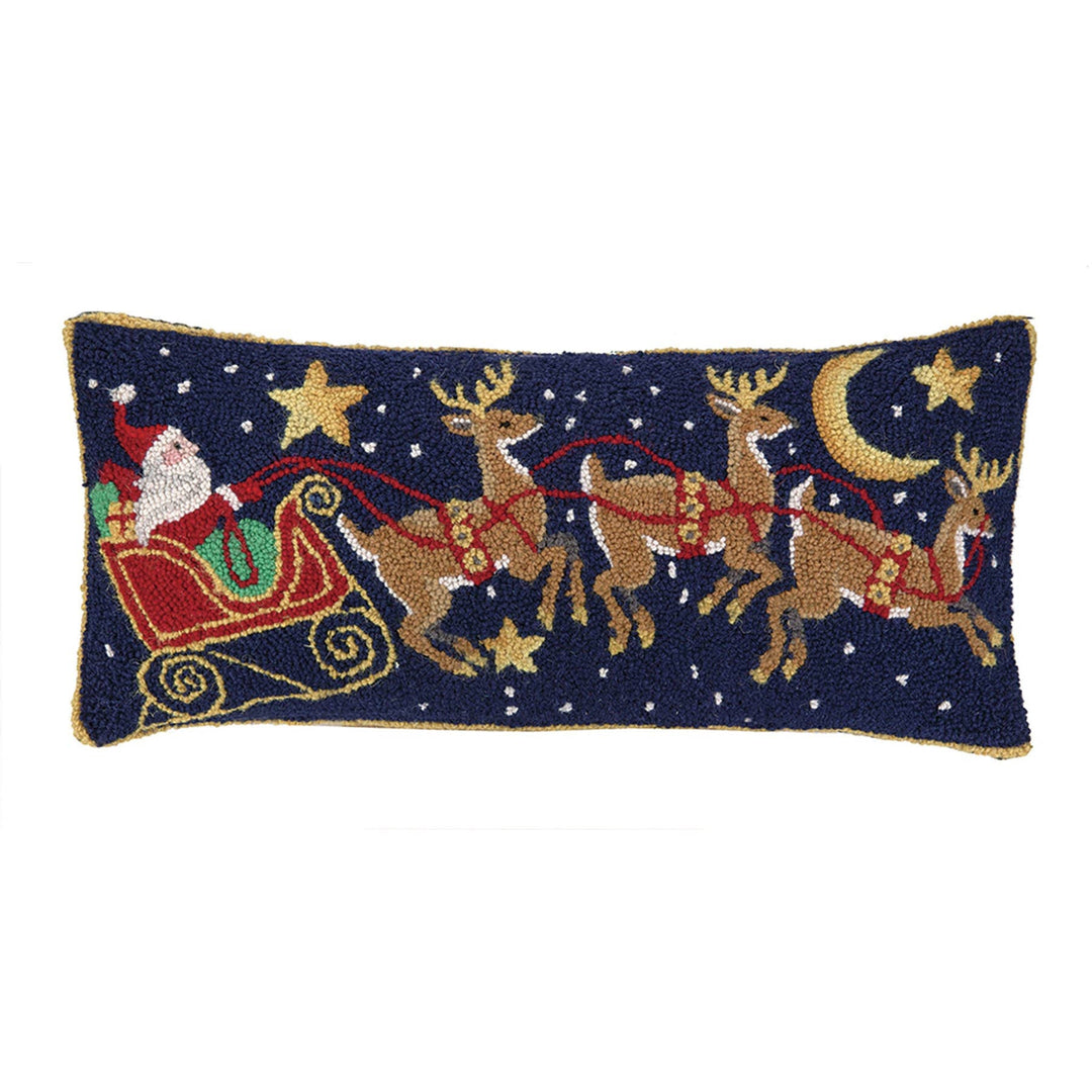 Santa Three Reindeer Hook Pillow - Something Splendid Co.