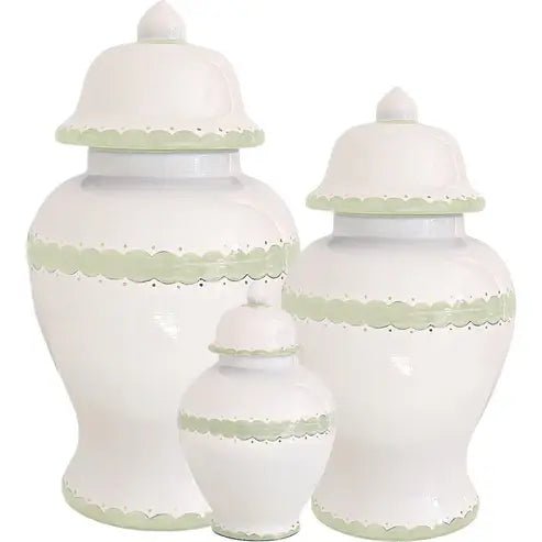 Scallop Ginger Jars in Soft Green - Something Splendid Co.