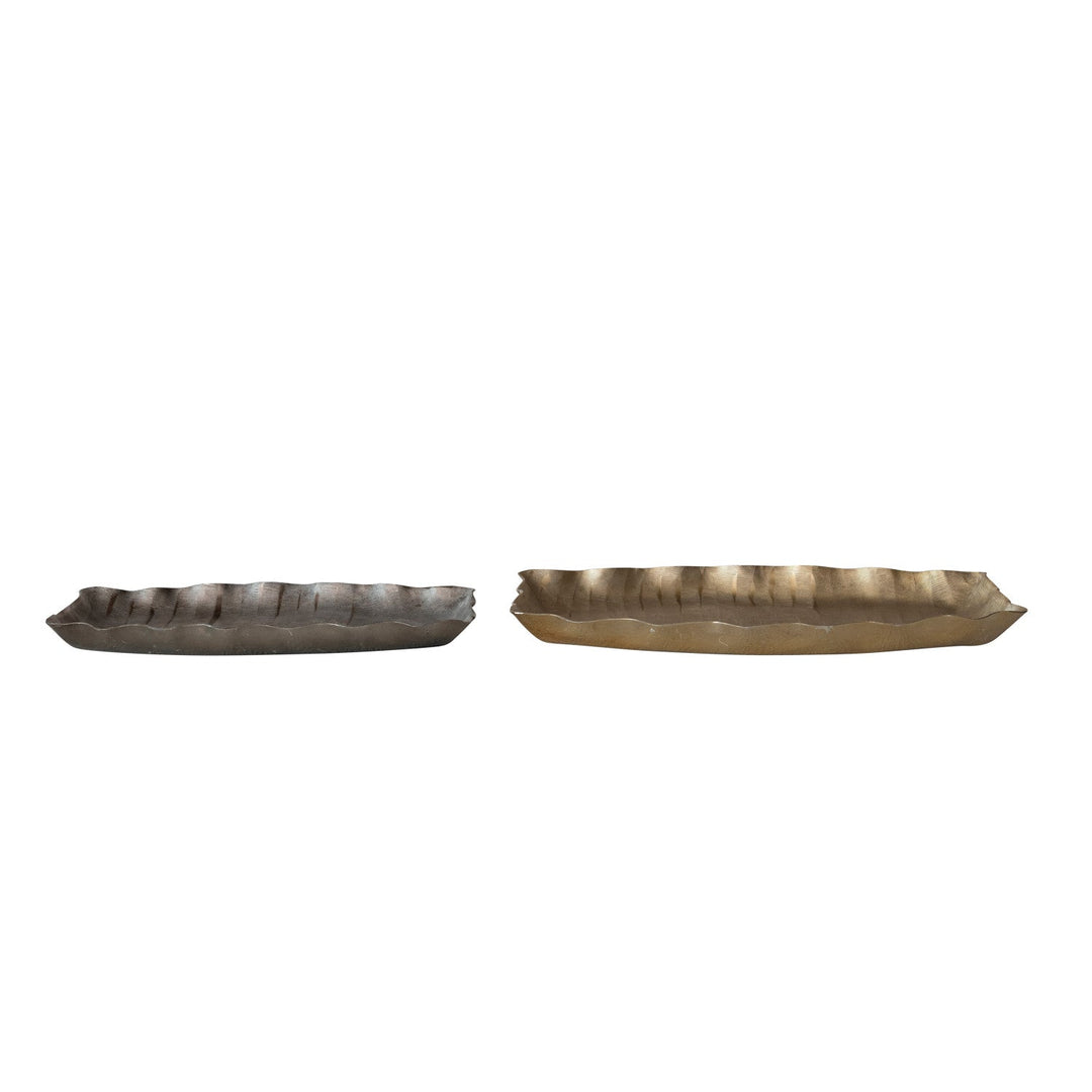 Scalloped Aluminum Trays, Set of 2 - Something Splendid Co.