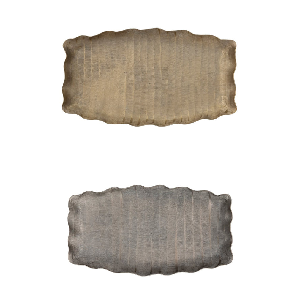 Scalloped Aluminum Trays, Set of 2 - Something Splendid Co.