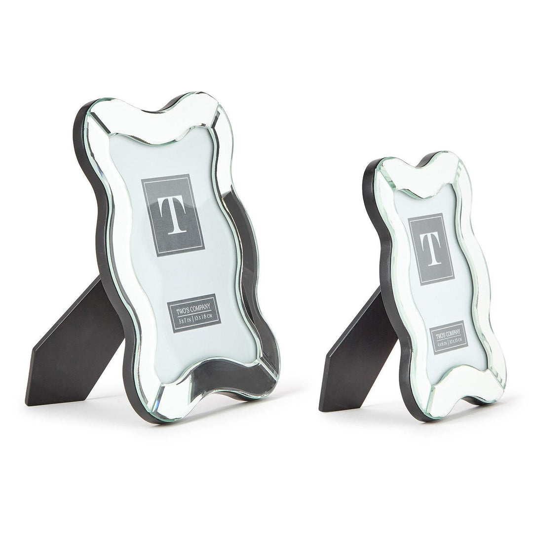 Scalloped Cut Mirror Photo Frames - Two Sizes - Something Splendid Co.