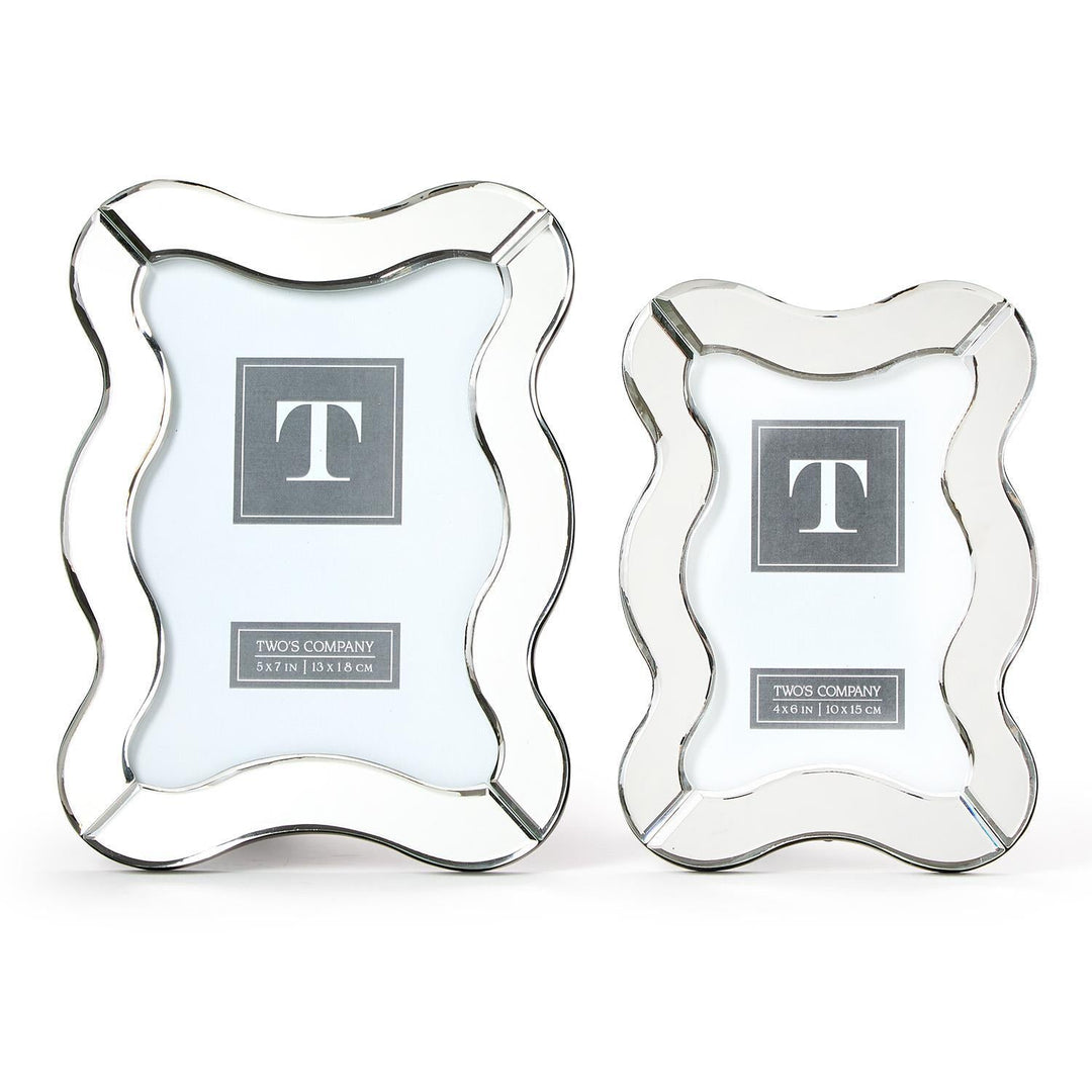 Scalloped Cut Mirror Photo Frames - Two Sizes - Something Splendid Co.