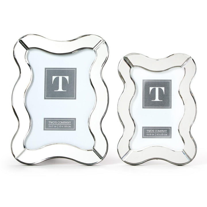 Scalloped Cut Mirror Photo Frames - Two Sizes - Something Splendid Co.