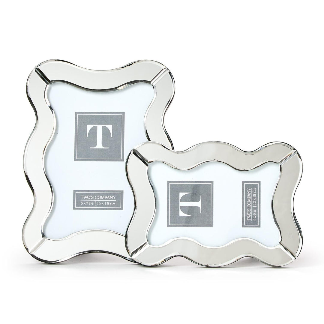 Scalloped Cut Mirror Photo Frames - Two Sizes - Something Splendid Co.
