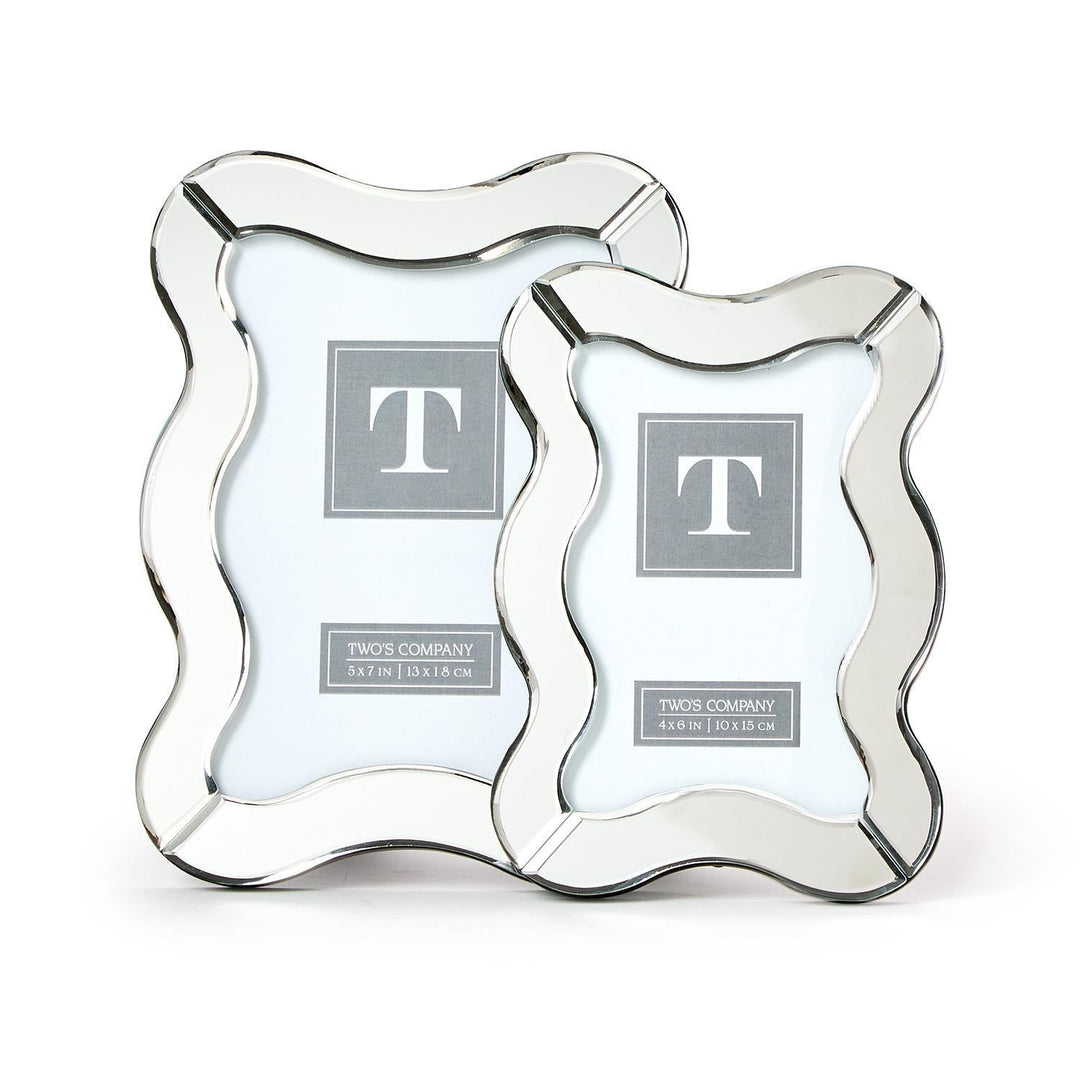 Scalloped Cut Mirror Photo Frames - Two Sizes - Something Splendid Co.
