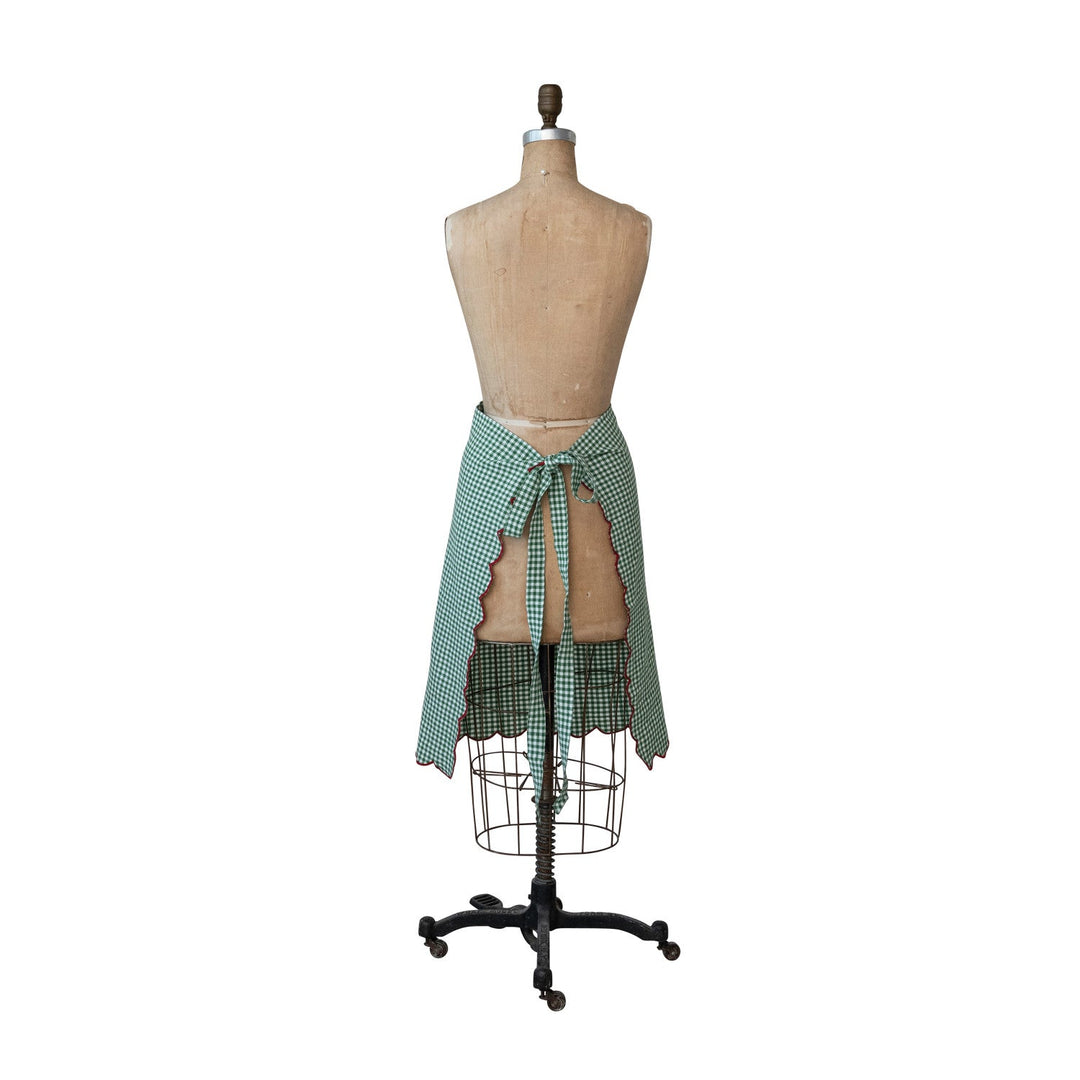 Scalloped Gingham Half Apron - Something Splendid Co.
