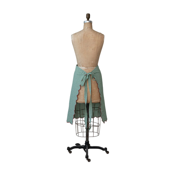 Scalloped Gingham Half Apron - Something Splendid Co.