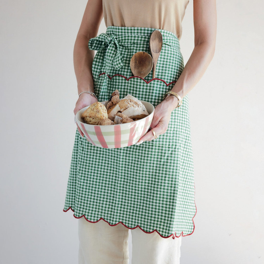 Scalloped Gingham Half Apron - Something Splendid Co.