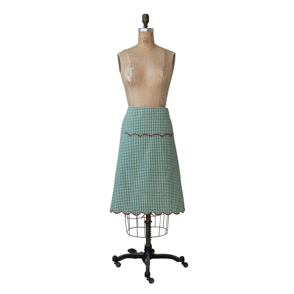Scalloped Gingham Half Apron - Something Splendid Co.