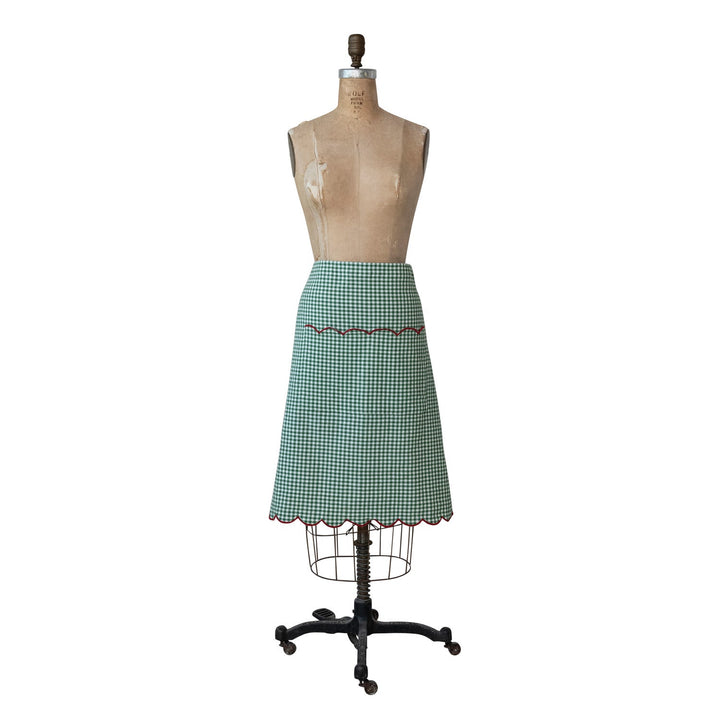 Scalloped Gingham Half Apron - Something Splendid Co.