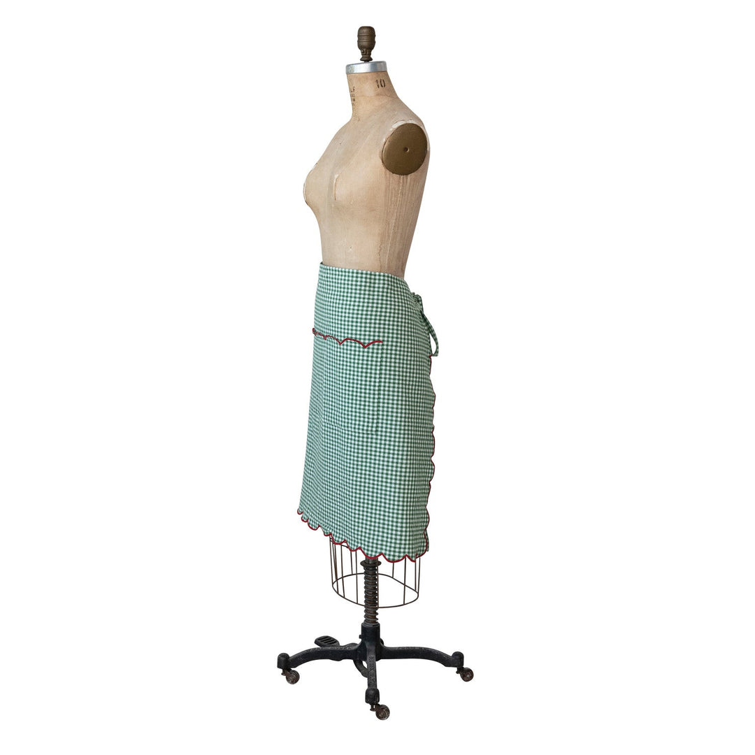 Scalloped Gingham Half Apron - Something Splendid Co.