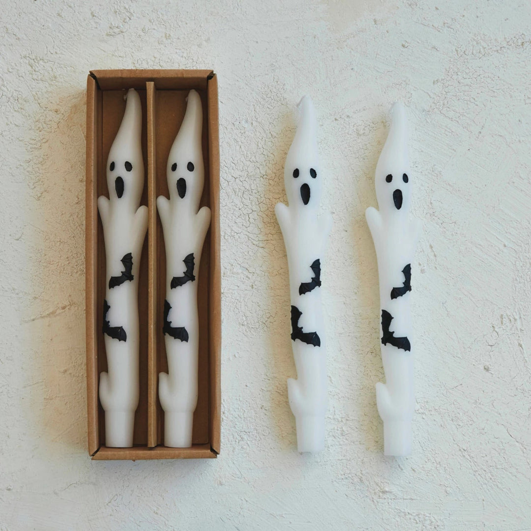 Set of 2 Ghost Taper Candle - White - Something Splendid Co.