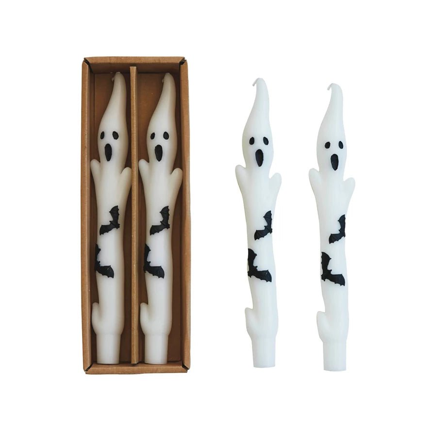 Set of 2 Ghost Taper Candle - White - Something Splendid Co.