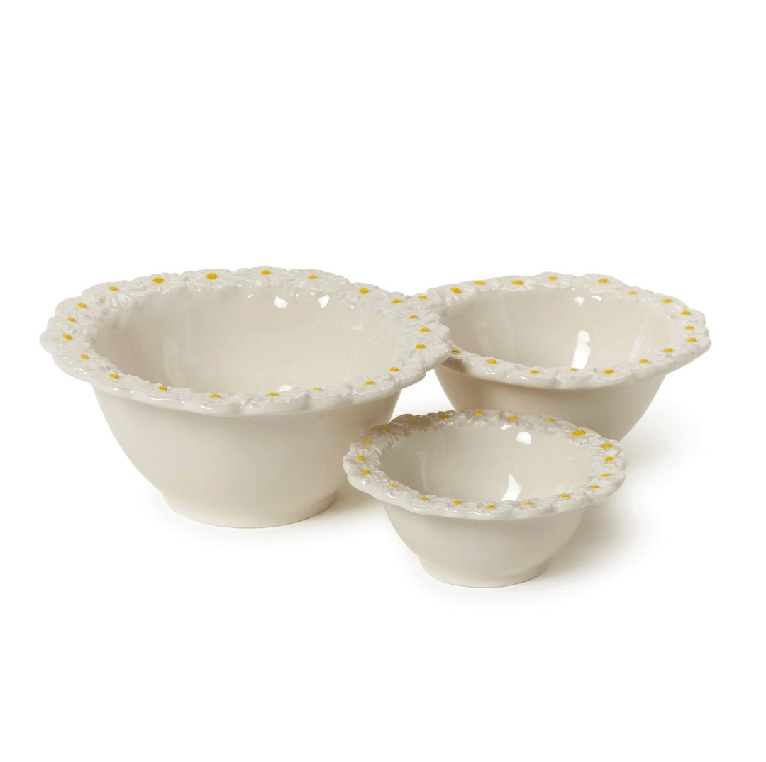 Set of 3 Daisy Bowls - Something Splendid Co.