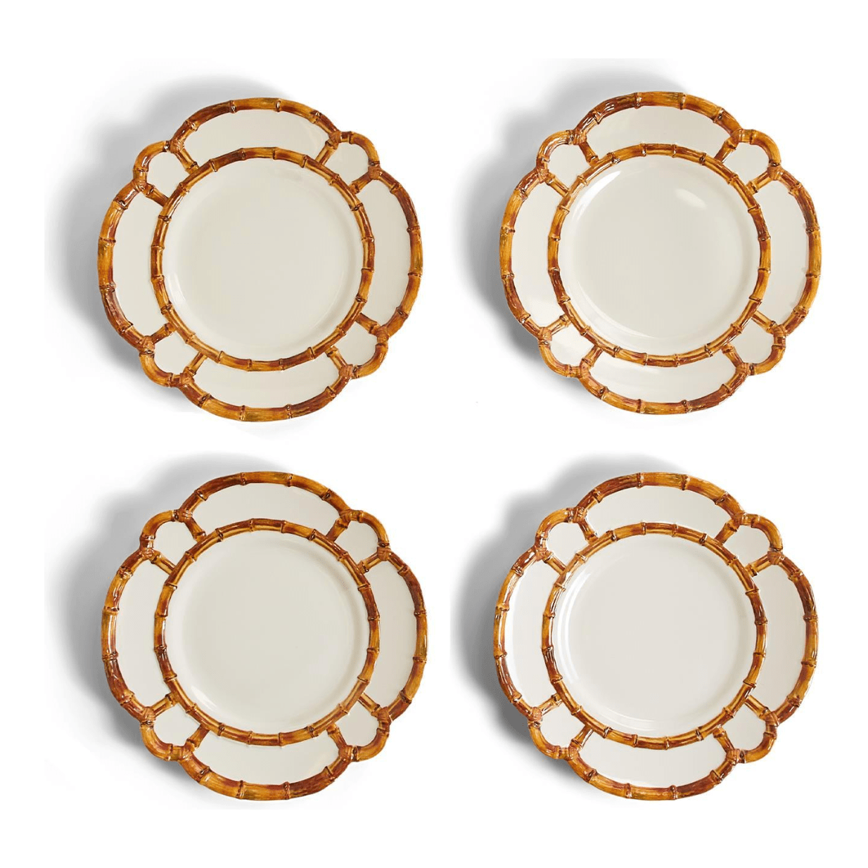Set of 4 Bamboo Touch Dinner Plates